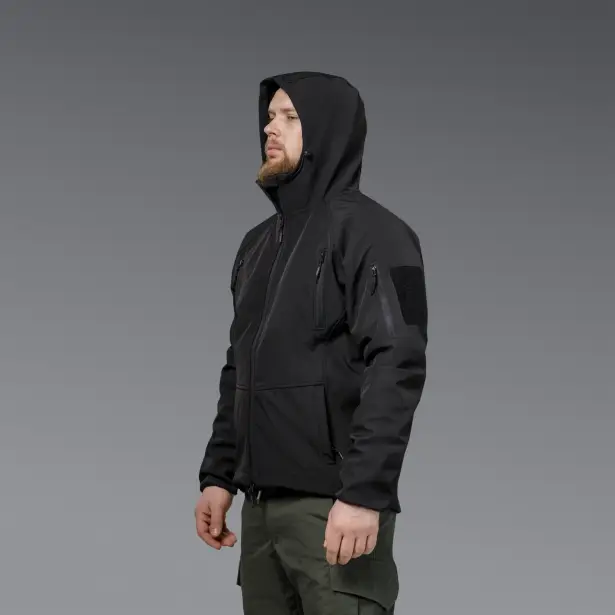 6 - Куртка тактична SoftShell APEX Flex. Осінь-Весна Чорний. Розмір XL