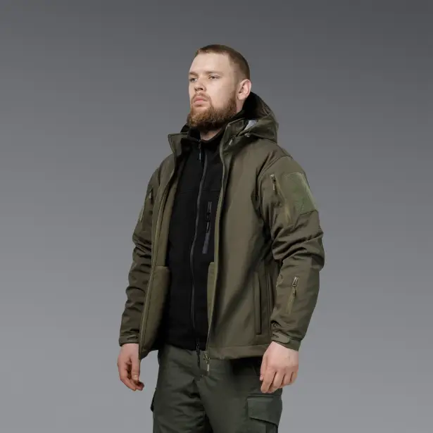 4 - Куртка тактична SoftShell APEX Shield Storm. Осінь-Весна Олива. Розмір S