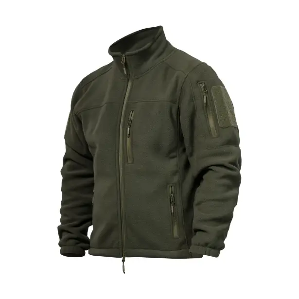 1 - Флісова тактична кофта на блискавці. Олива. Polyester. Розмір L
