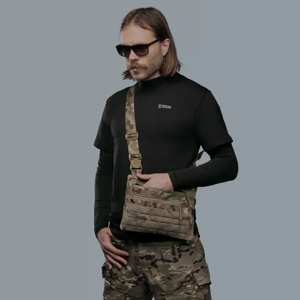 3 - Плечова однолямкова сумка. Збільшена. Cordura 1000D Мультикам