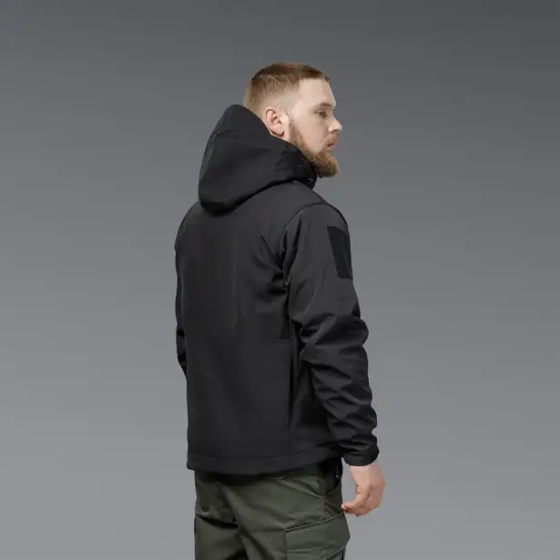 7 - Куртка тактична SoftShell APEX Shield Storm. Осінь-Весна Чорний. Розмір S