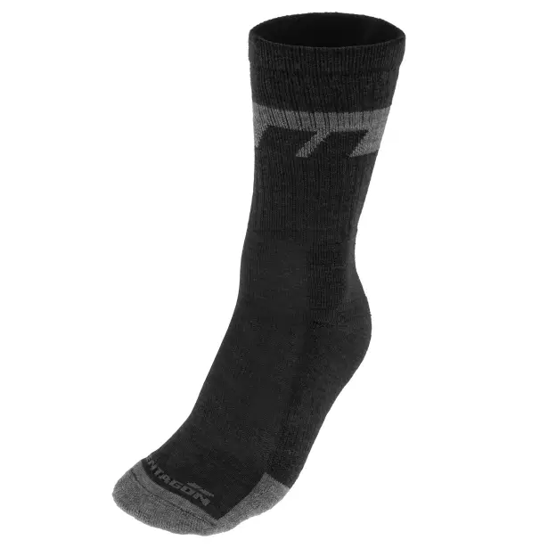 5 - Шкарпетки антибактеріальні Pentagon Alpine Merino Medium. Чорний