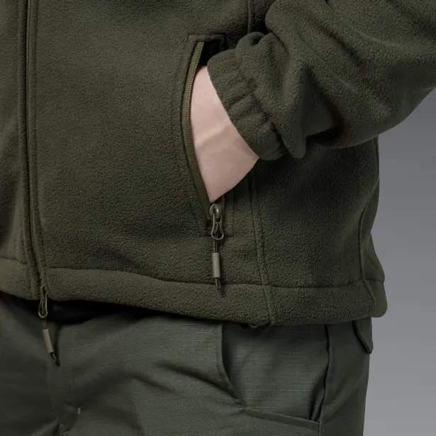 12 - Флісова тактична кофта на блискавці. Олива. Polyester. Розмір L
