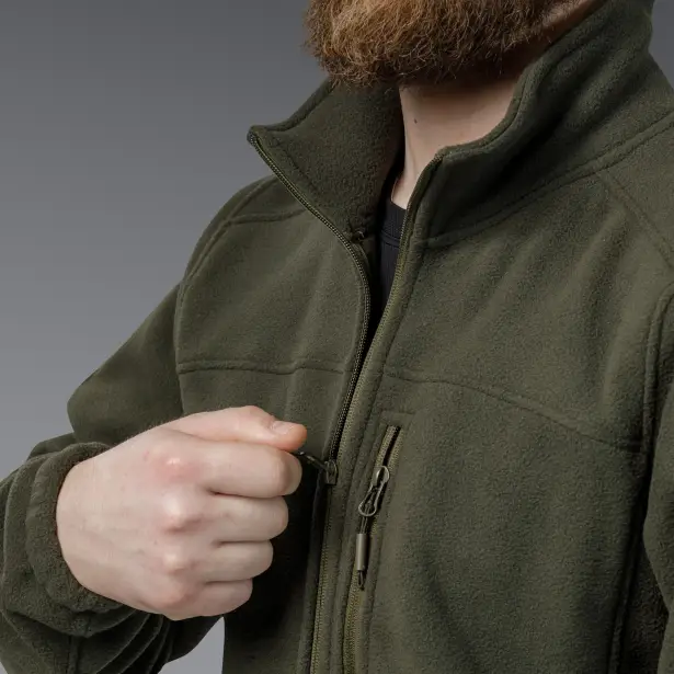 9 - Флісова тактична кофта на блискавці. Олива. Polyester. Розмір L