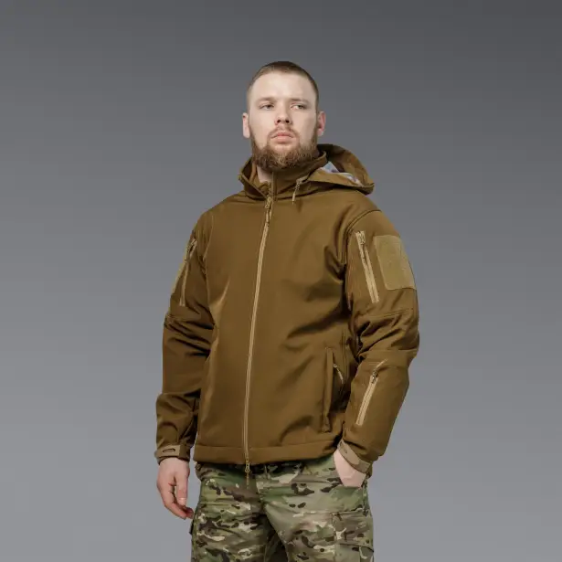 2 - Куртка тактична SoftShell APEX Shield Storm. Осінь-Весна Койот. Розмір S