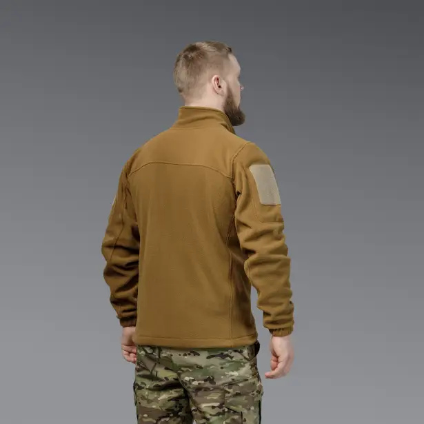3 - Флісова тактична кофта на блискавці. Койот. Polyester. Розмір XL