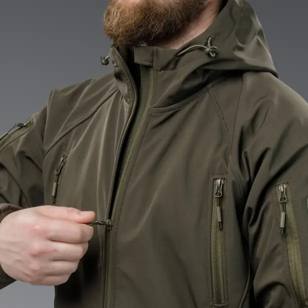 9 - Куртка тактична SoftShell APEX Flex. Осінь-Весна Олива. Розмір S