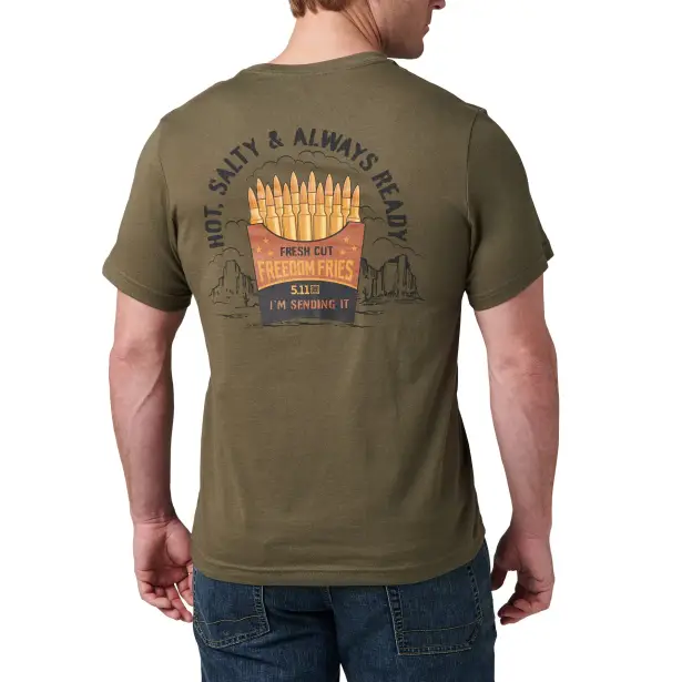 1 - Тактическая футболка «5.11 Tactical® Freedom Fries». Цвет Ranger Green. Размер XXL.