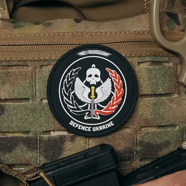 3 - ПВХ Патч (шеврон) TASK FORCE 141 DEFENCE UKRAINE. Чорний