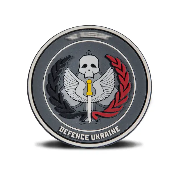 1 - ПВХ Патч (шеврон) “TASK FORCE 141” DEFENCE UKRAINE. Сірий