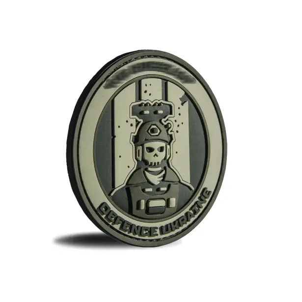 2 - ПВХ Патч (шеврон) GHOST DEFENCE UKRAINE. Олива