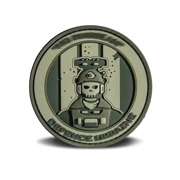 1 - ПВХ Патч (шеврон) GHOST DEFENCE UKRAINE. Олива