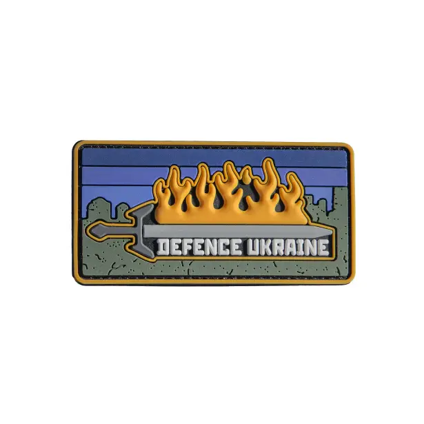 1 - ПВХ Патч (шеврон) “Вогнем-Мечем” DEFENCE UKRAINE