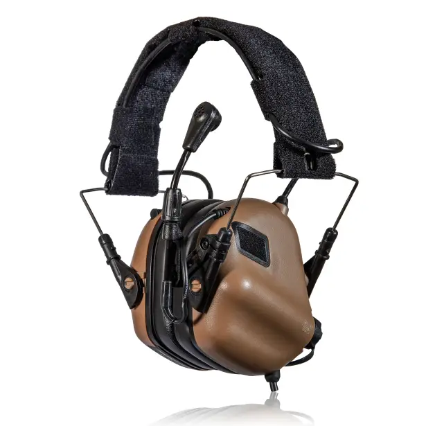 2 - Активні тактичні навушники з мікрофоном Earmor M32 Plus MOD3 Helmet Version Койот