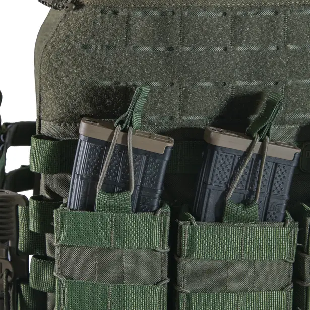 13 - Плитоноска TUR PRO Скелетон, 3 підсумки для AK/AR з системою швидкого скидання. Molle. Колір Олива.