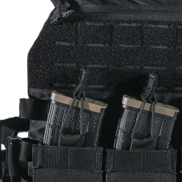 13 - Плитоноска TUR PRO Скелетон, 3 підсумки для AK/AR з системою швидкого скидання. Molle. Колір Чорний.