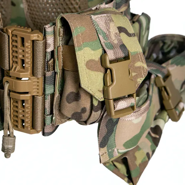 14 - Плитоноска TUR PRO Скелетон. (Комплект 7 підсумків) з системою швидкого скидання. Molle. Колір Мультикам.