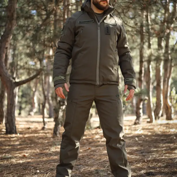 8 - Куртка тактична Softshell ХАНТЕР. Осінь-Весна Олива. Розмір S (40-42)