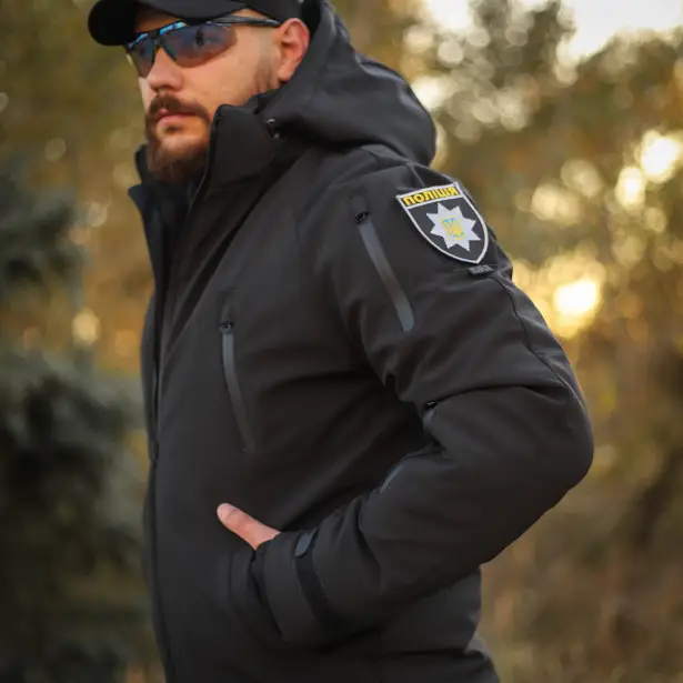 11 - Куртка тактична Softshell ХАНТЕР. Осінь-Весна Чорний. Розмір S (40-42)