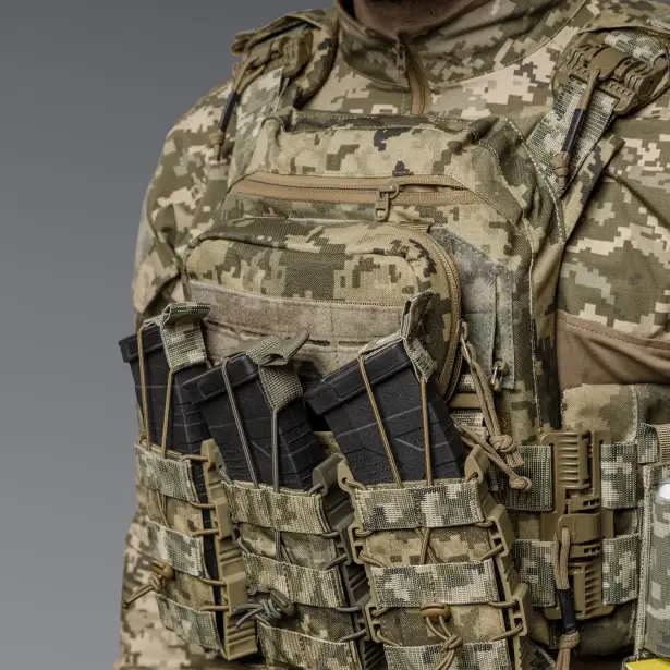 5 - Одинарний пластиковий підсумок під магазини AK\AR. Cordura 1000D. Molle. Піксель