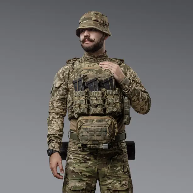3 - Одинарний пластиковий підсумок під магазини AK\AR. Cordura 1000D. Molle. Піксель