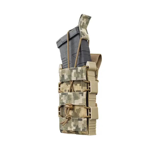 1 - Одинарний пластиковий підсумок під магазини AK\AR. Cordura 1000D. Molle. Піксель