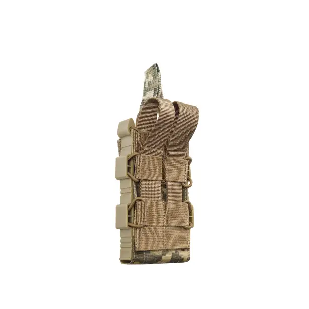 8 - Одинарний пластиковий підсумок під магазини AK\AR. Cordura 1000D. Molle. Піксель