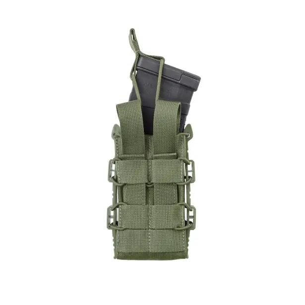 2 - Одинарний пластиковий підсумок під магазини AK\AR. Cordura 1000D. Molle. Олива
