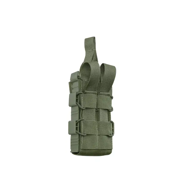 7 - Одинарний пластиковий підсумок під магазини AK\AR. Cordura 1000D. Molle. Олива