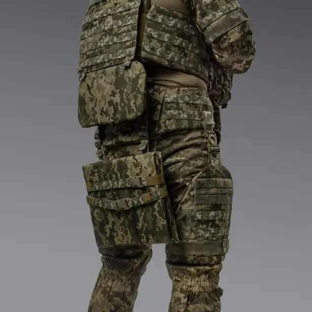 7 - Балістичний захист стегон 2-го класу захисту. CORDURA 1000D. Піксель