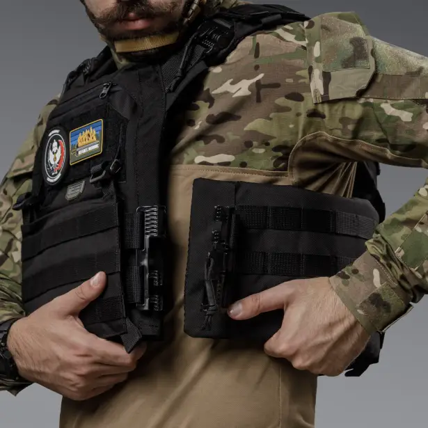 6 - Плитоноска SVAROG PRO з системою швидкого скидання. Molle. Колір Чорний.
