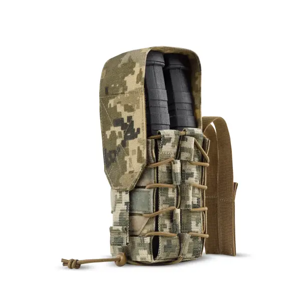 1 - Подвійний закритий підсумок під магазини AK\AR. Cordura 1000D. Molle. Піксель