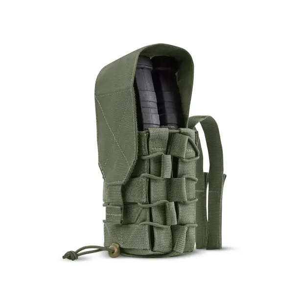 1 - Подвійний закритий підсумок під магазини AK\AR. Cordura 1000D. Molle. Олива
