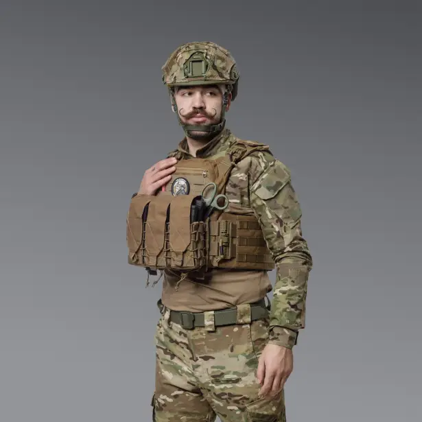 3 - Подвійний закритий підсумок під магазини AK\AR. Cordura 1000D. Molle. Койот