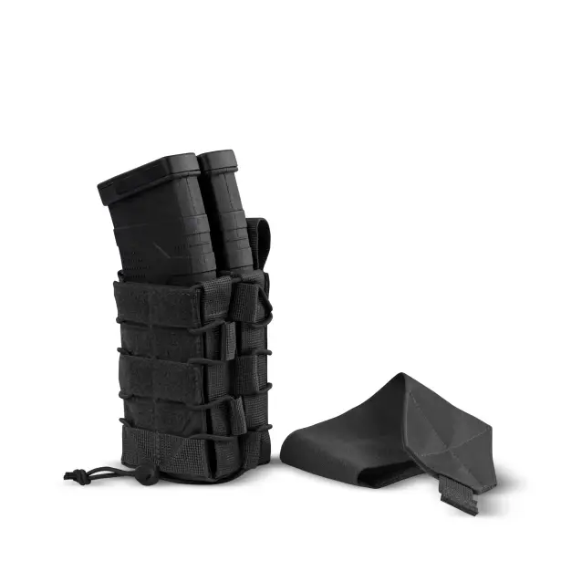 4 - Подвійний закритий підсумок під магазини AK\AR. Cordura 1000D. Molle. Чорний