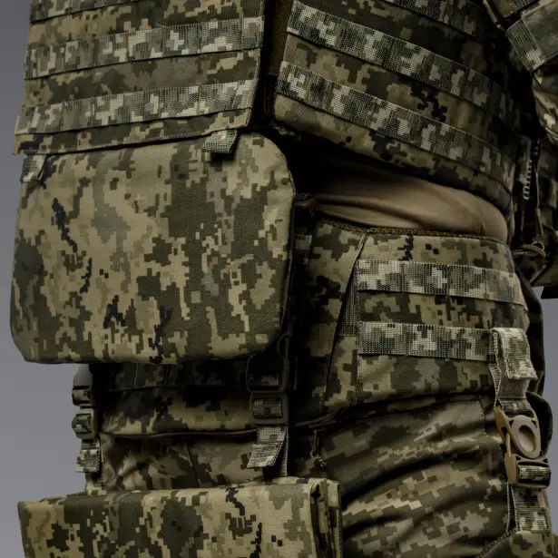 3 - Балістичний захист попереку 2-го класу захисту. CORDURA 1000D. Піксель