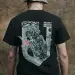 5 - Футболка Military Capybara. Хлопок/эластан. Черная. Размер L