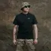 3 - Футболка Military Capybara. Хлопок/эластан. Черная. Размер S