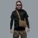 4 - Плечова однолямкова сумка. Збільшена. Cordura 1000D Койот