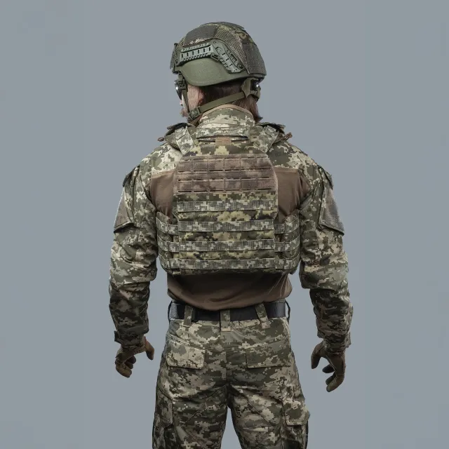 5 - Плитоноска TUR PRO Gen 2, система швидкого скидання. Molle. Колір Піксель. Розмір XL.