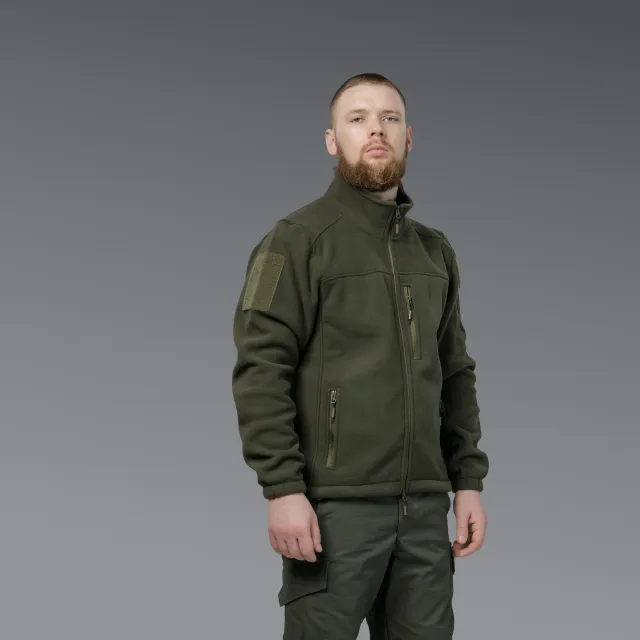 5 - Флісова тактична кофта на блискавці. Олива. Polyester. Розмір L