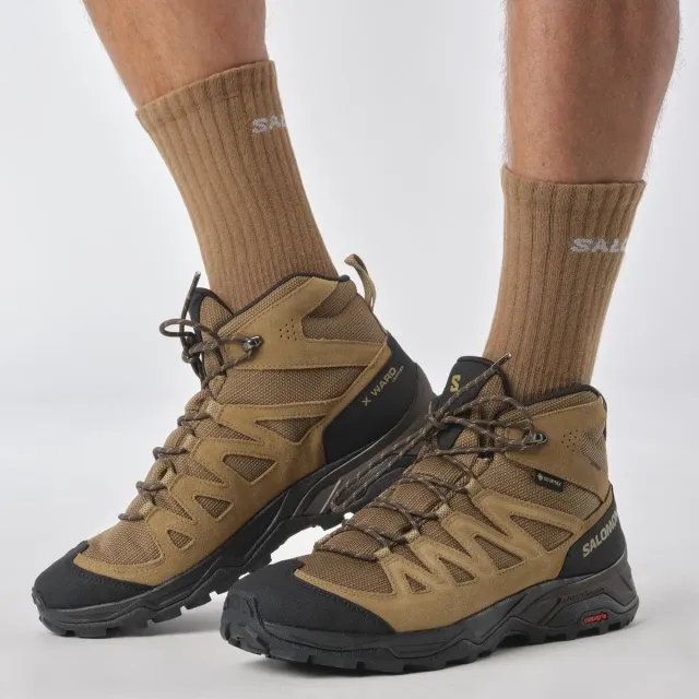 7 - Трекінгові черевики Salomon X Ward Leather MID Gore-Tex. Койот. Розмір 42