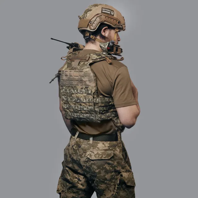 6 - Плитоноска TUR PRO Gen 2, система швидкого скидання. Molle. Колір Піксель. Розмір M.