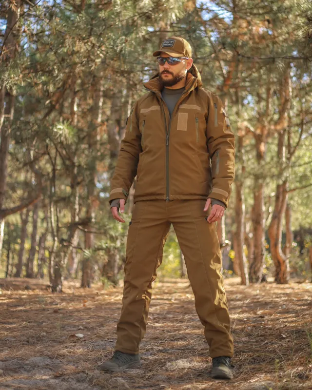 7 - Куртка тактична Softshell ХАНТЕР. Осінь-Весна Койот. Розмір L (48-50)
