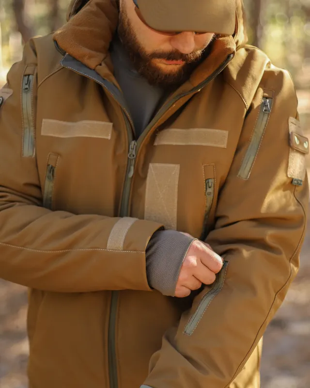 10 - Куртка тактична Softshell ХАНТЕР. Осінь-Весна Койот. Розмір L (48-50)