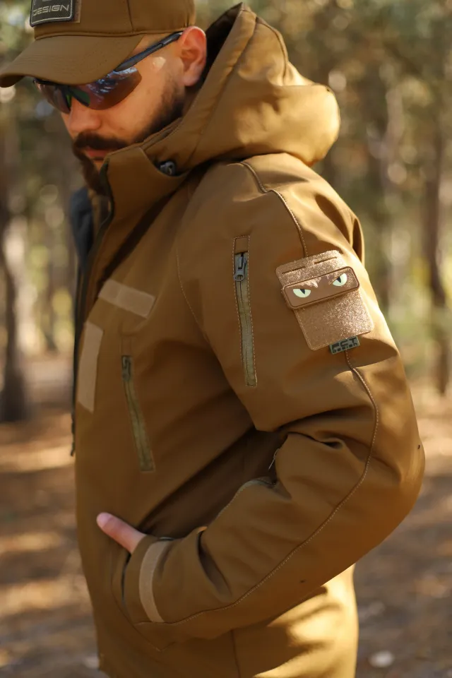 13 - Куртка тактична Softshell ХАНТЕР. Осінь-Весна Койот. Розмір L (48-50)