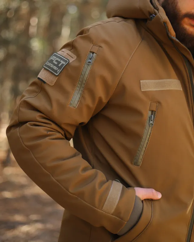 11 - Куртка тактична Softshell ХАНТЕР. Осінь-Весна Койот. Розмір XXL (56-58)