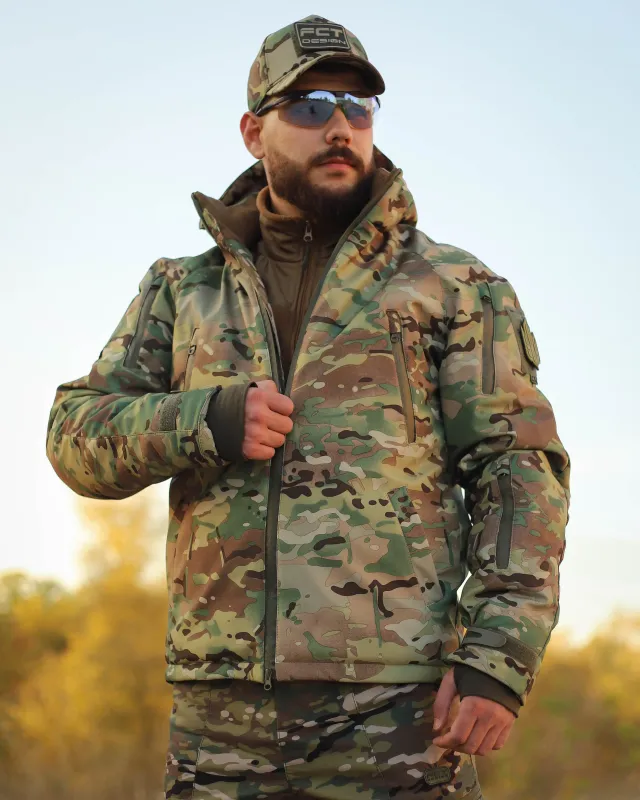 1 - Куртка тактична Softshell ХАНТЕР. Осінь-Весна Мультикам. Розмір 3XL (60-62)