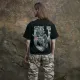 8 - Футболка Military Capybara. Бавовна/еластан. Чорна. Розмір XXL