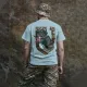 4 - Футболка Military Capybara. Бавовна/еластан. Сіра. Розмір S